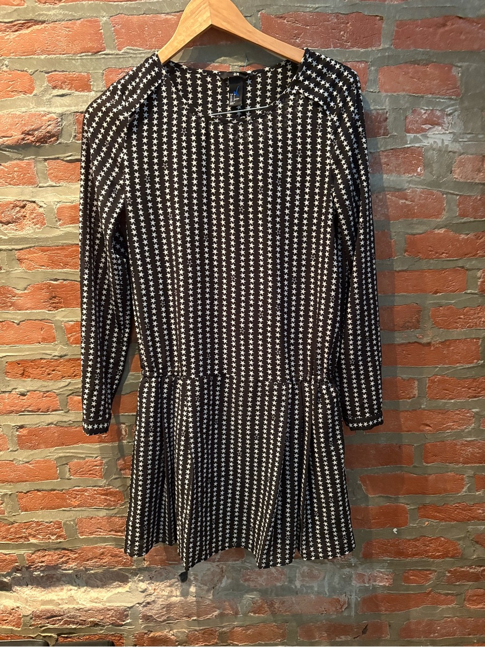 H&M Black Dress with White Star Print